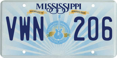 MS license plate VWN206