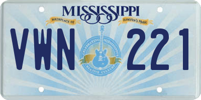 MS license plate VWN221