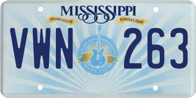 MS license plate VWN263