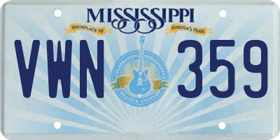 MS license plate VWN359