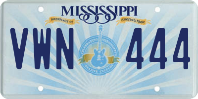 MS license plate VWN444