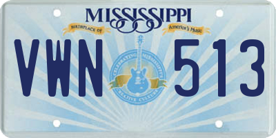 MS license plate VWN513