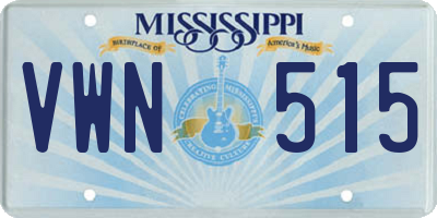 MS license plate VWN515