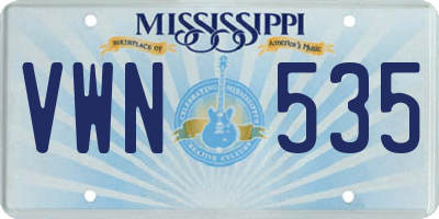MS license plate VWN535