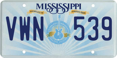 MS license plate VWN539