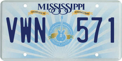 MS license plate VWN571