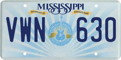 MS license plate VWN630