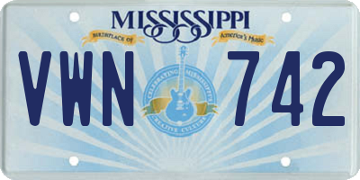 MS license plate VWN742