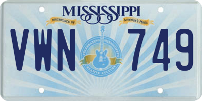 MS license plate VWN749