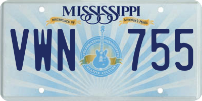 MS license plate VWN755