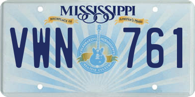 MS license plate VWN761