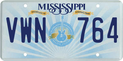 MS license plate VWN764
