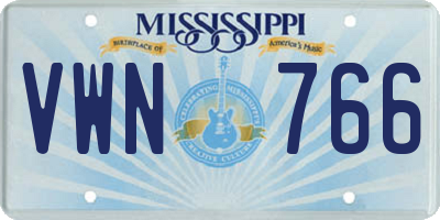 MS license plate VWN766