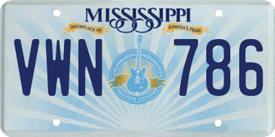 MS license plate VWN786