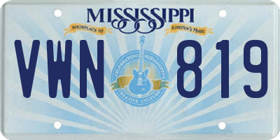 MS license plate VWN819