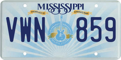 MS license plate VWN859