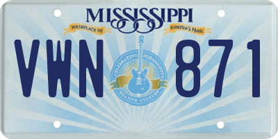 MS license plate VWN871