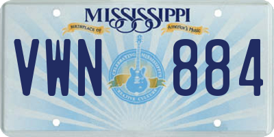MS license plate VWN884