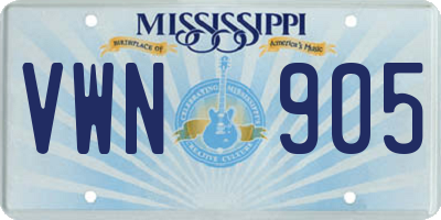MS license plate VWN905