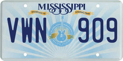 MS license plate VWN909