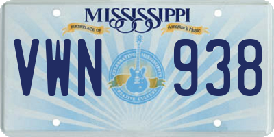MS license plate VWN938