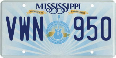 MS license plate VWN950