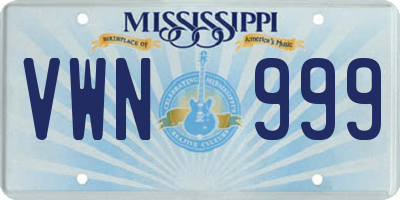 MS license plate VWN999