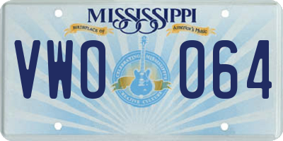 MS license plate VWO064