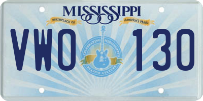MS license plate VWO130