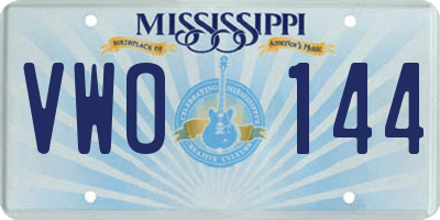 MS license plate VWO144