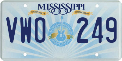 MS license plate VWO249