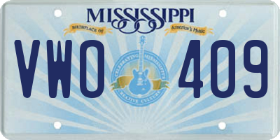 MS license plate VWO409