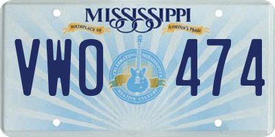 MS license plate VWO474