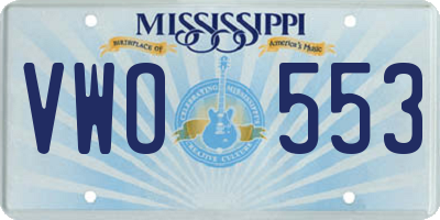 MS license plate VWO553