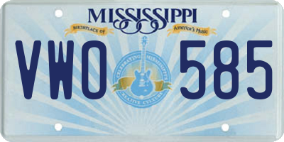 MS license plate VWO585