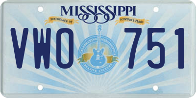 MS license plate VWO751