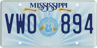 MS license plate VWO894