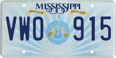 MS license plate VWO915