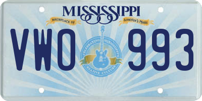 MS license plate VWO993
