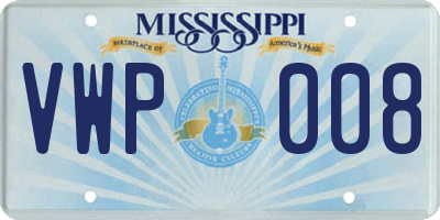 MS license plate VWP008