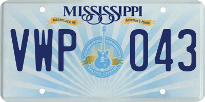 MS license plate VWP043