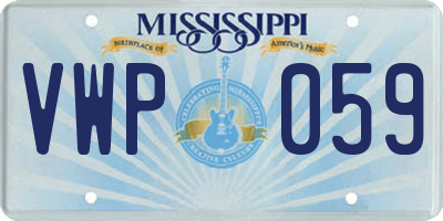 MS license plate VWP059