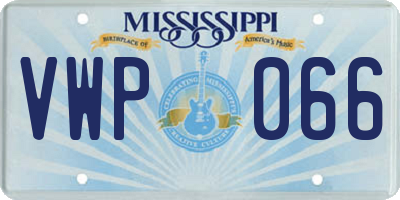 MS license plate VWP066