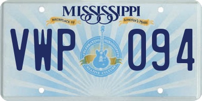 MS license plate VWP094