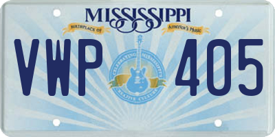 MS license plate VWP405