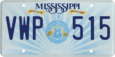 MS license plate VWP515
