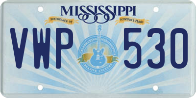 MS license plate VWP530