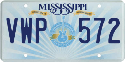 MS license plate VWP572