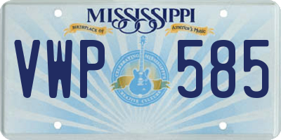 MS license plate VWP585