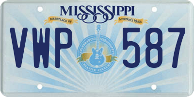 MS license plate VWP587